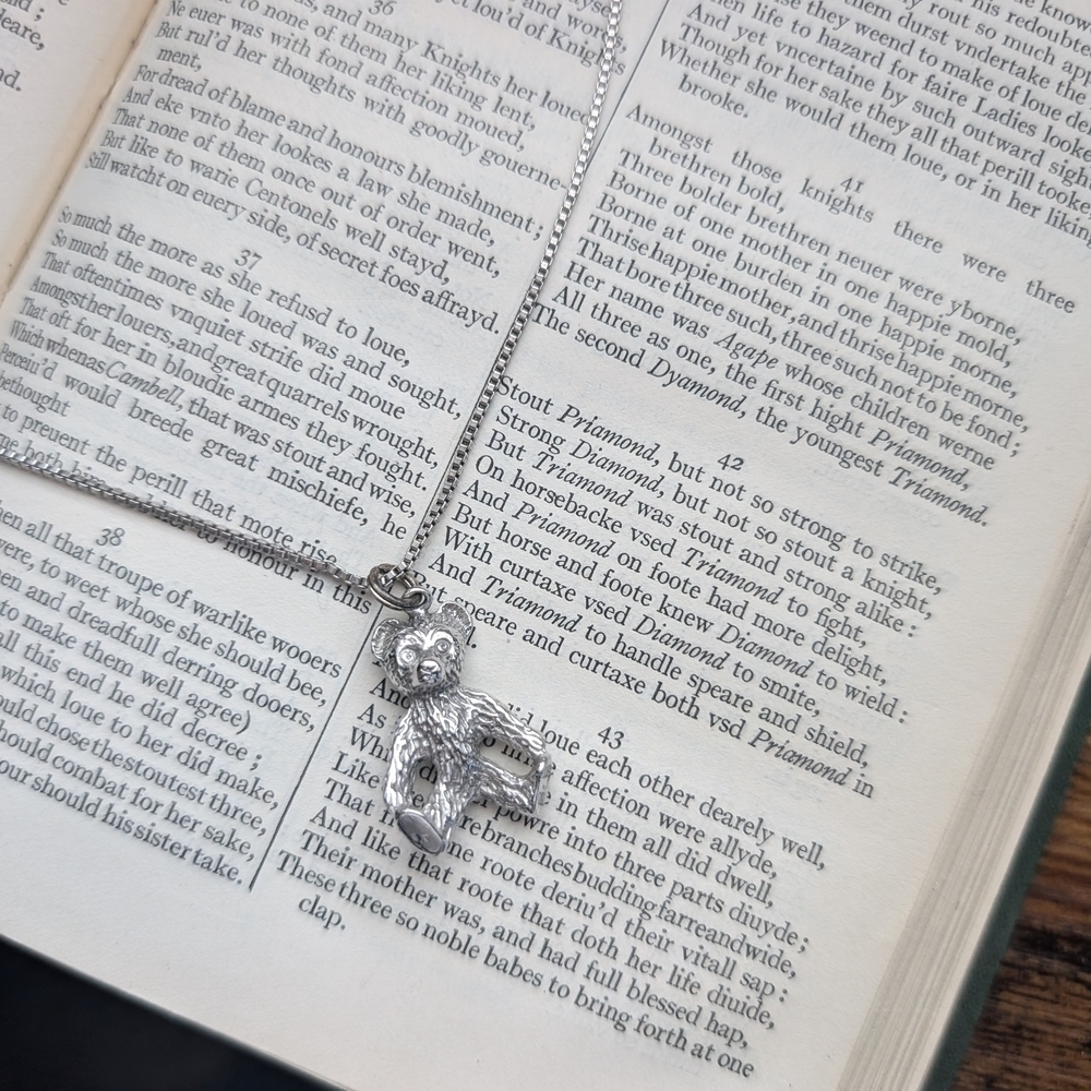 Silver Bear Pendant Necklace